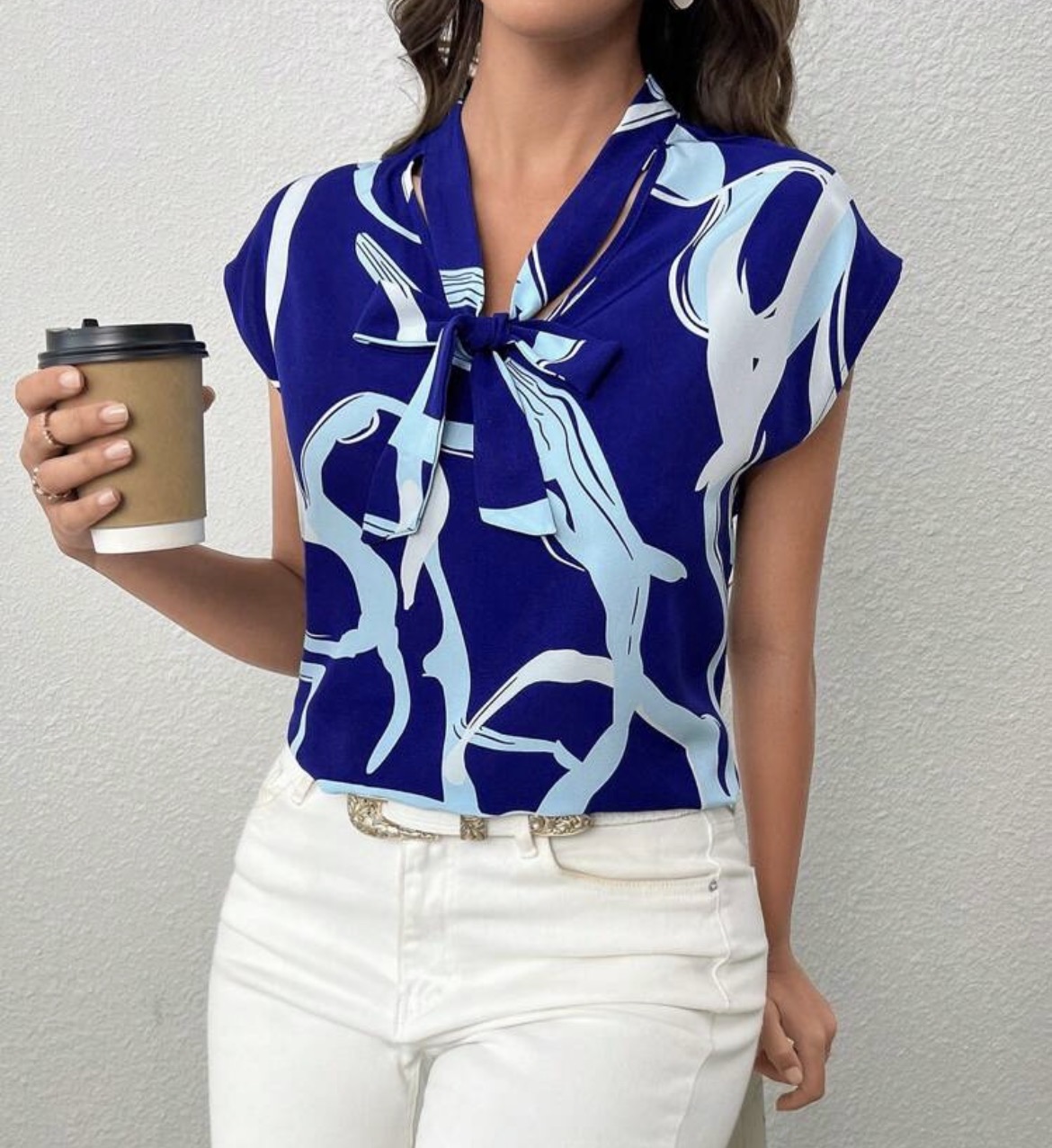 Elegant Tie-Neck Blouse from The Finest Co